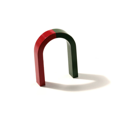 Klassisk hästsko magnet röd/grön 8x6 cm.