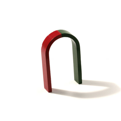 Klassisk u-formad hästskomagnet röd/grön 100x63 mm.