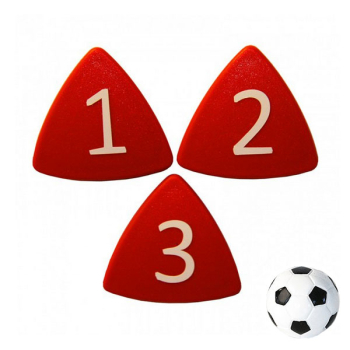 Starka röda taktikmagneter nr. 1-11 och fotbollsmagnet