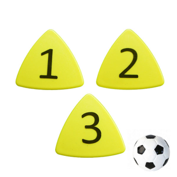 Gula taktikmagneter med svarta siffror + stark fodboldmagnet
