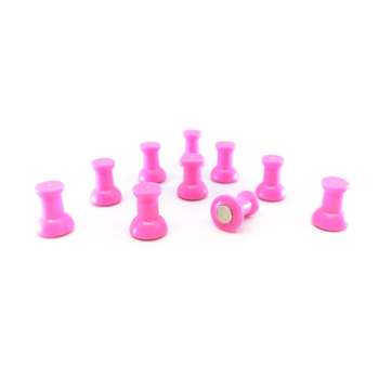 Pink (rosa) starka magneter för kontor och hem. Vi säljer dem i förpackningar m. 10 st i många olika färger för samma låga pris.