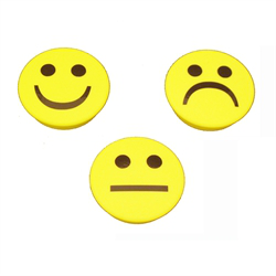 Smiley Magneter, 3 st Gul, Runda