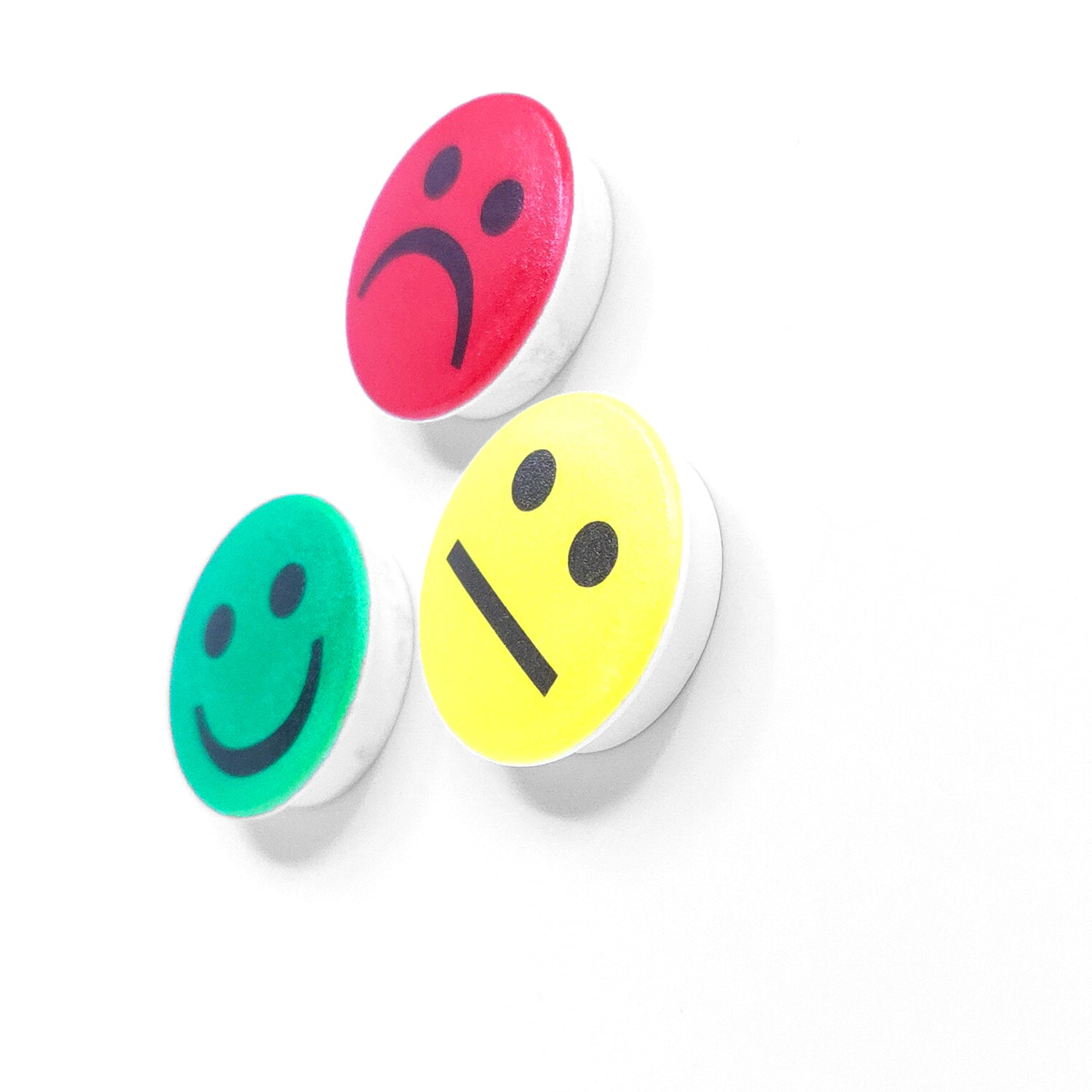 Glad & gul smiley magnet | Starka magneter för glas & whiteboard