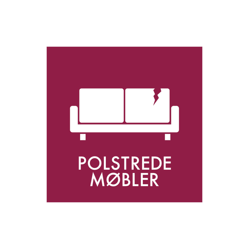 Sopsortering "stoppade möbler" - magnetskylt 30x30 cm