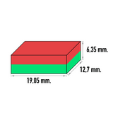 supermagnet, Block 19x13x6 mm.
