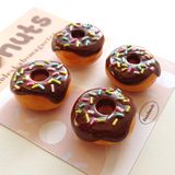Donut magneter BRUNA, 4-pack - kylskåpsmagneter
