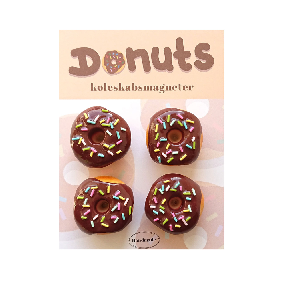Donut magneter BRUNA, 4-pack - kylskåpsmagneter