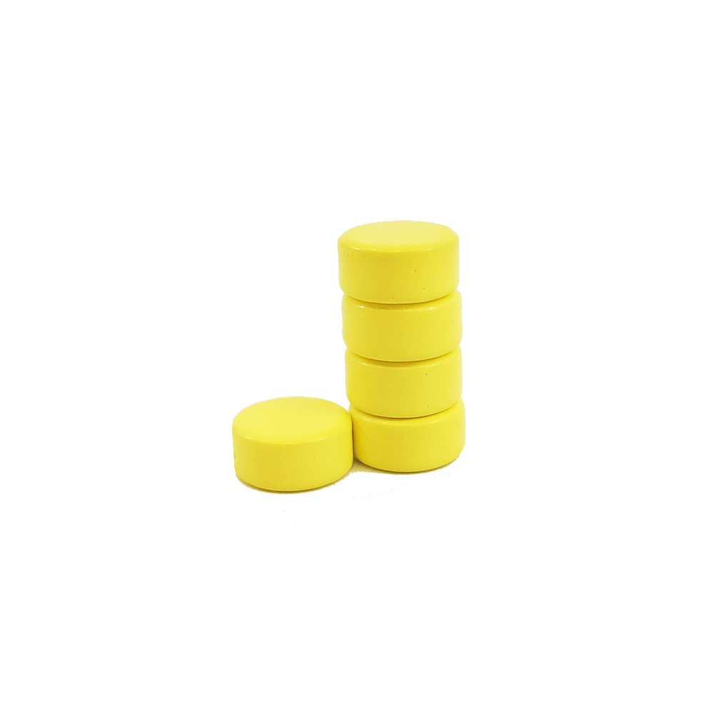 Ferritmagneter m/nylon - 5-pack Gul