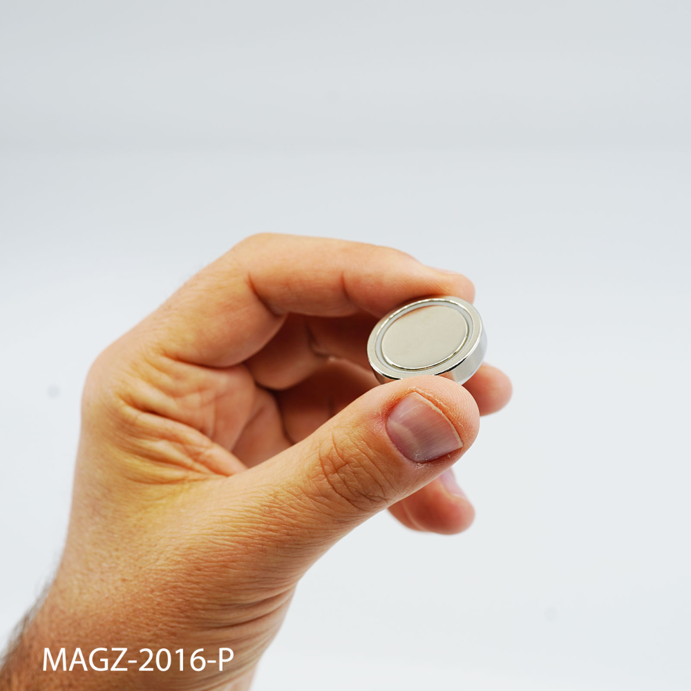 Flat pottmagnet, Ø25 mm. - Neodym