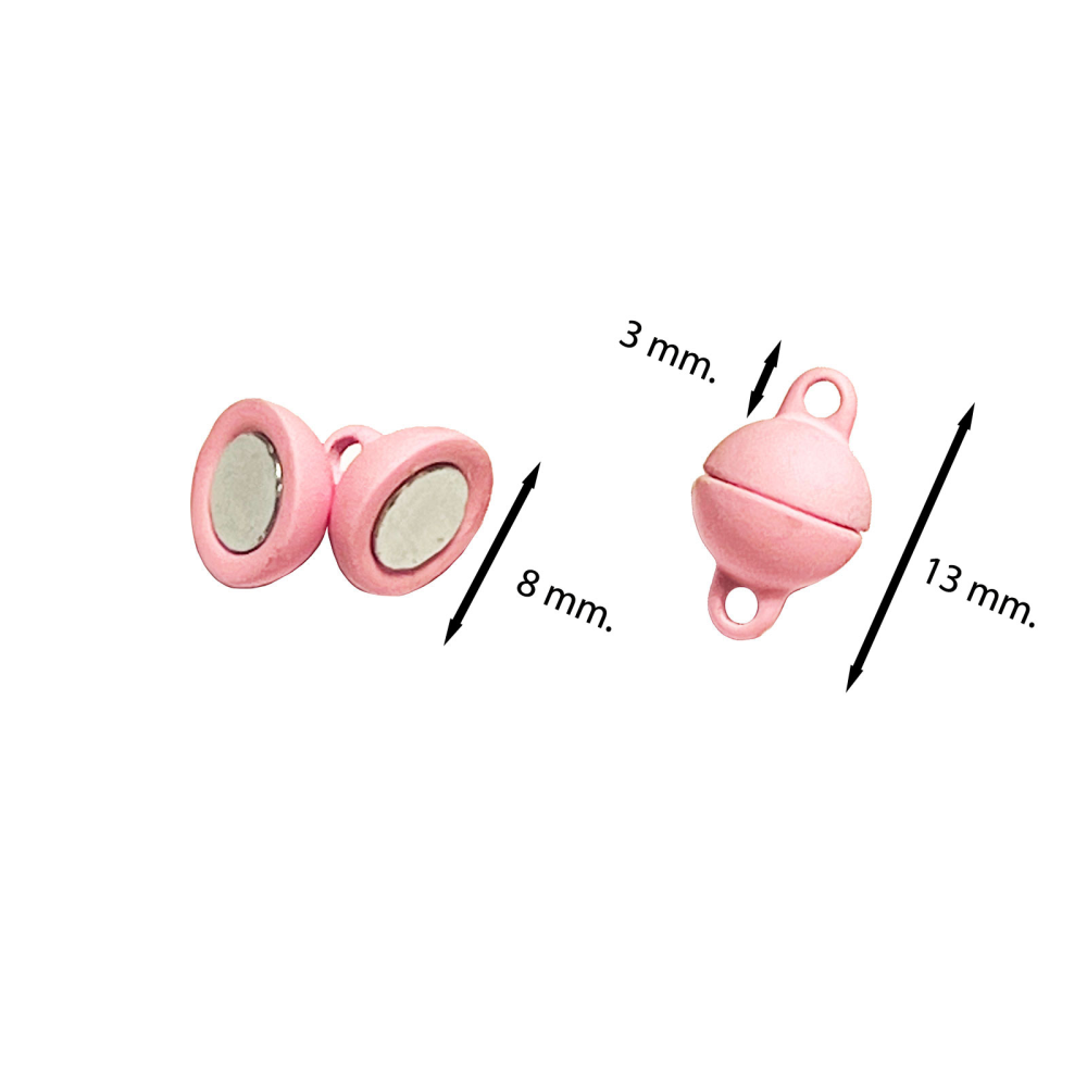 Magnetlås för smycken Ø8 mm, rosa (liten)