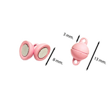 Magnetlås för smycken Ø8 mm, rosa (liten)