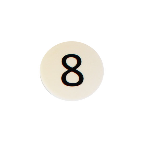 Stark symbolmagnet, vit rund (8)