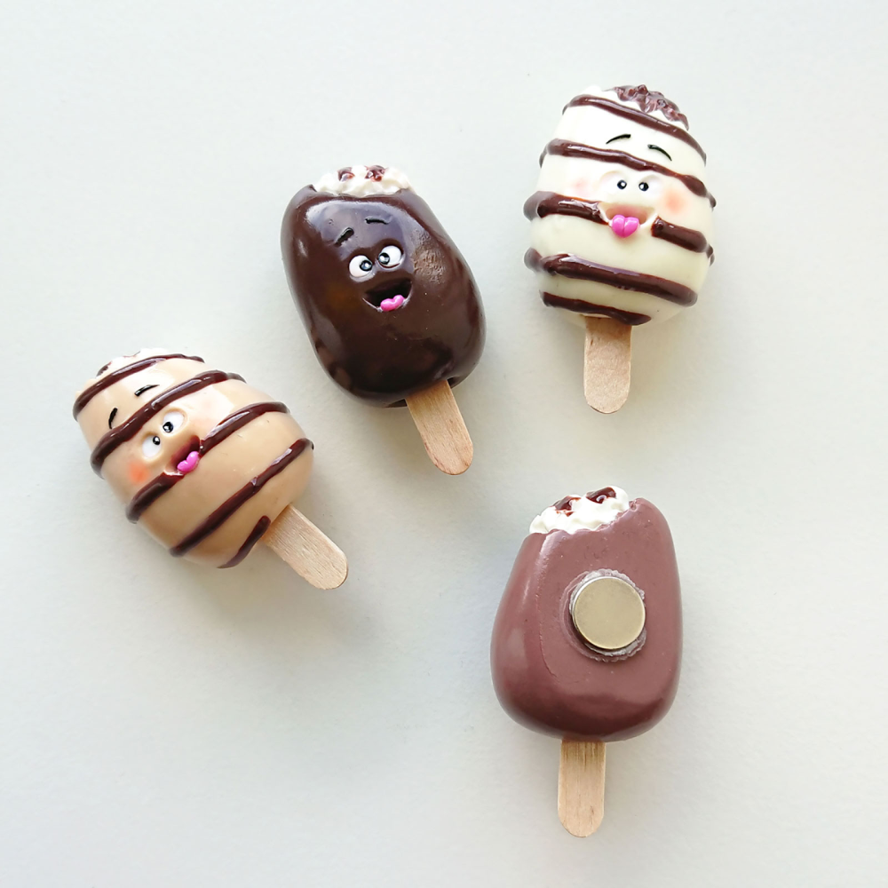 Glasspinne CHOCO, 4 st - kylskåpsmagneter