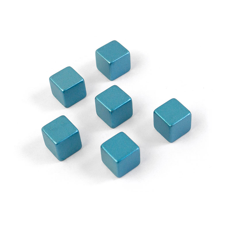 CUBE supermagneter 8x8x8 mm, 6 st SKYBLUE kylskåpsmagneter