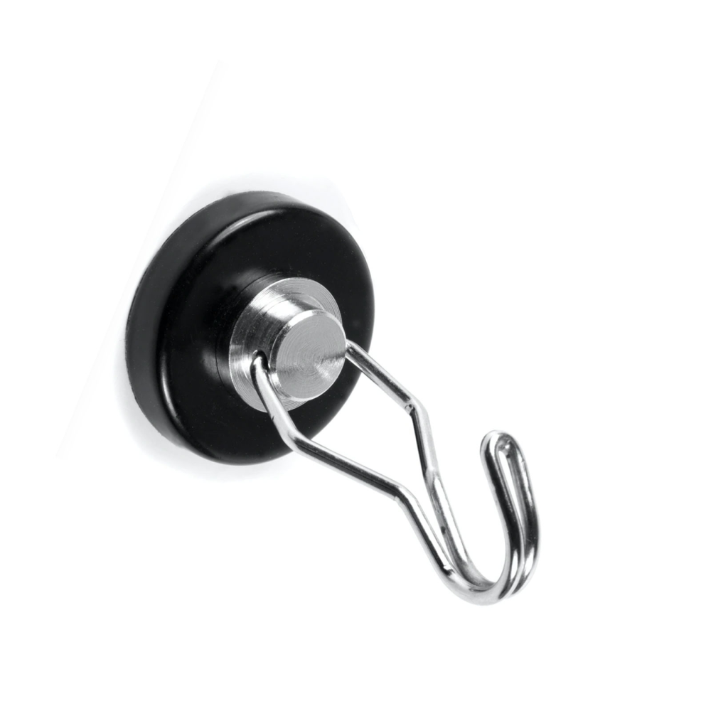 Pottmagnet Ø40 mm med roterande krok (neodymium)