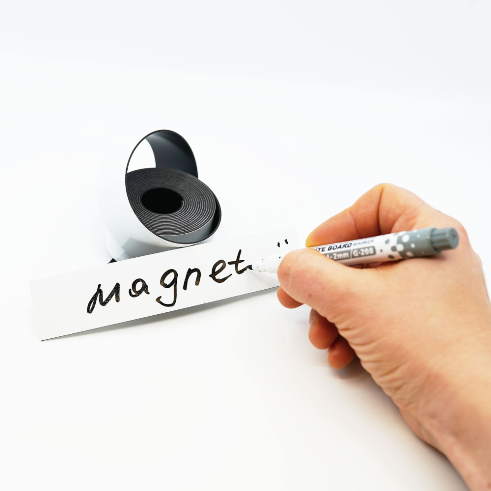 Magnetband m/skrivbar yta, 30 mm (3 meter) - Vit