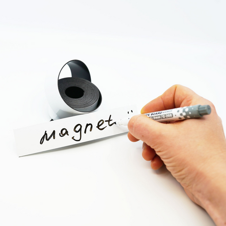 Magnetband m/skrivbar yta, 30 mm (3 meter) - Vit