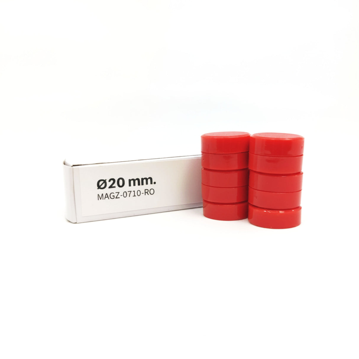 Magnordic magneter, Röd Ø20 mm - kontorsmagnet (10 st)