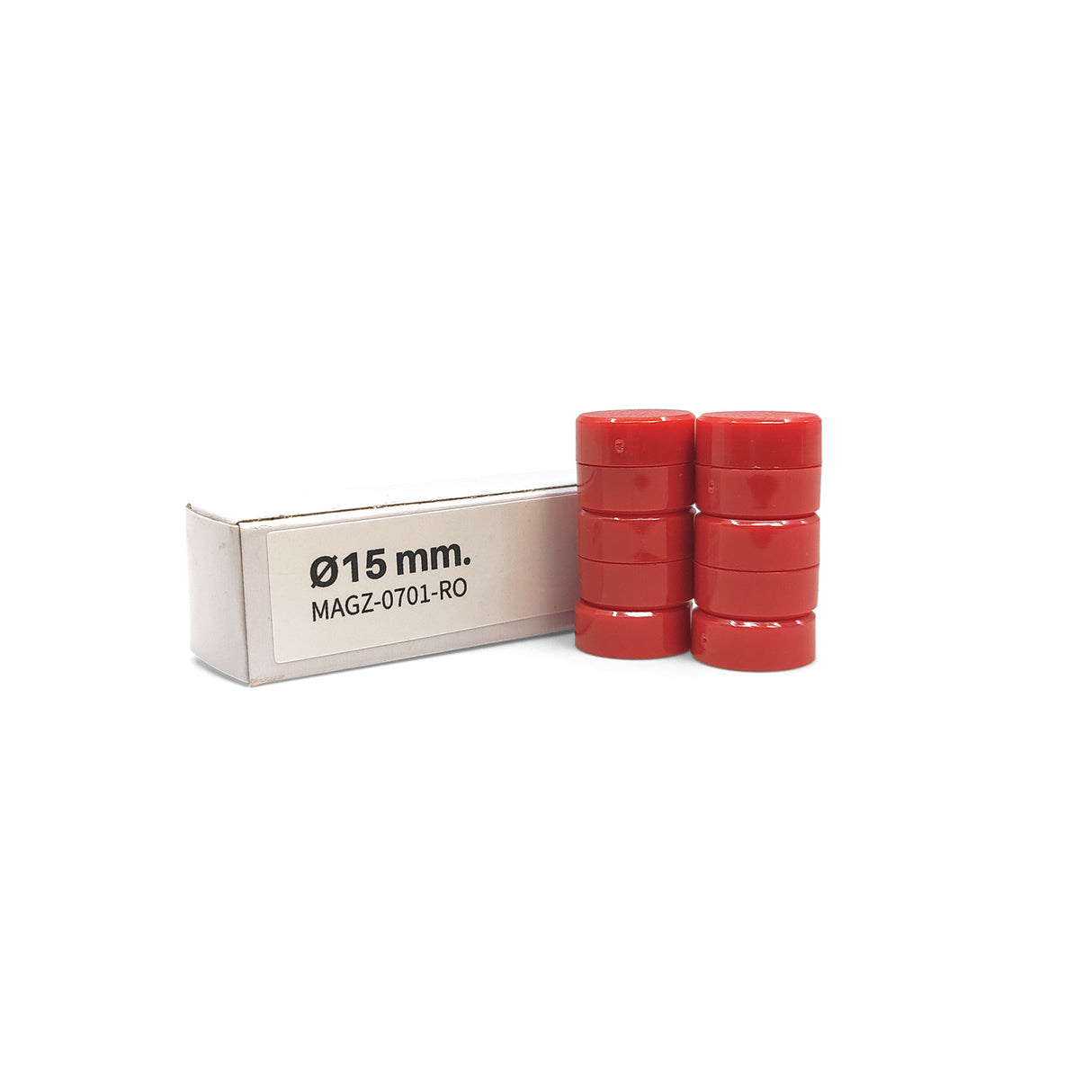 Magnordic magneter, Röd Ø15 mm - kontorsmagnet (10 st)