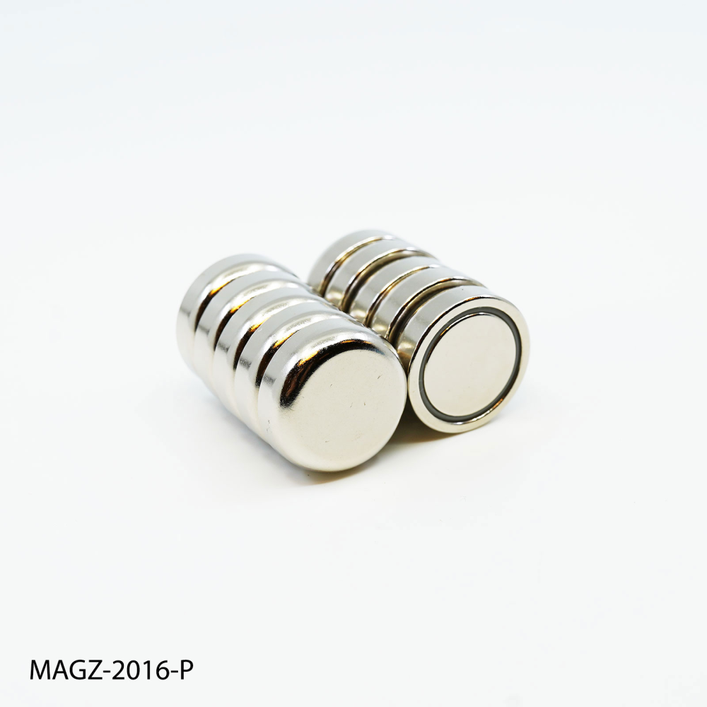 Flat pottmagnet, Ø25 mm. - Neodym