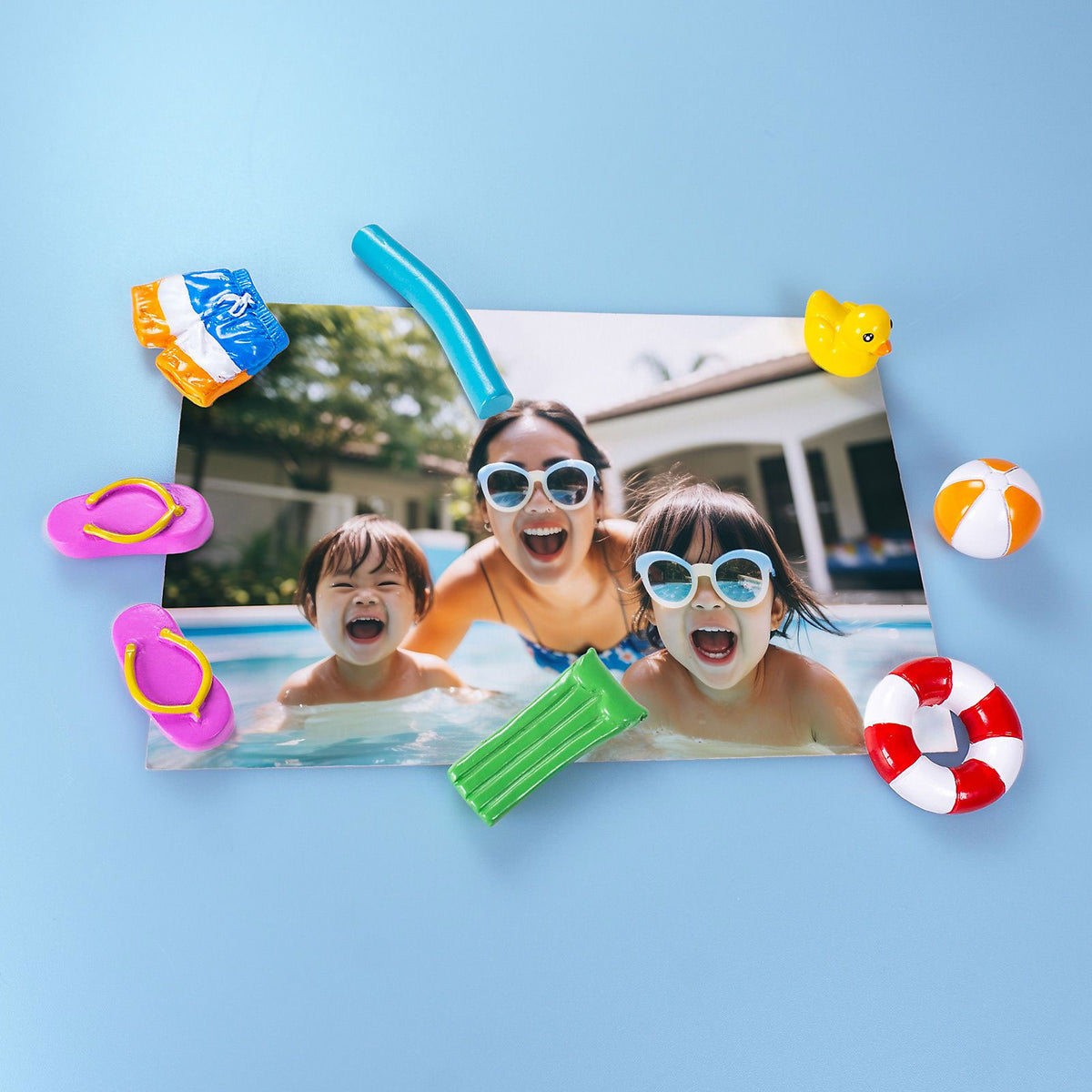 POOL PARTY magneter, 8-pack - kylskåpsmagneter
