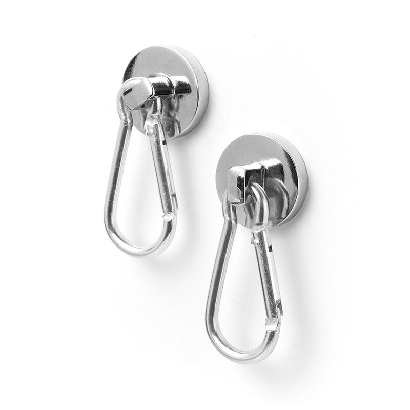 Krukmagnet med karbinhake, Ø25 mm (2 st.)