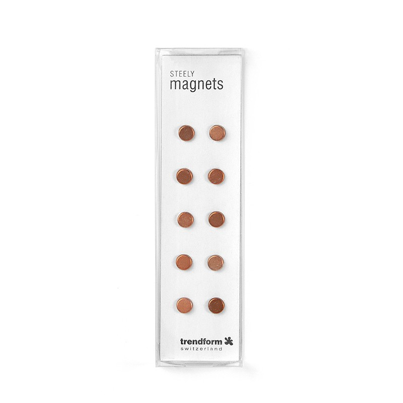 Kopparfärgade supermagneter 6x3 mm, 10-pack 