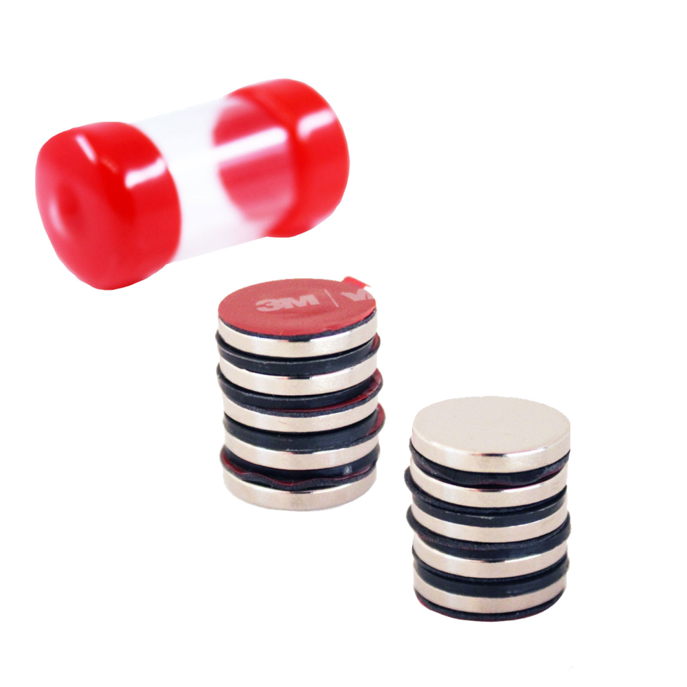 Supermagneter Självhäftande, 20x3 mm - 10 st