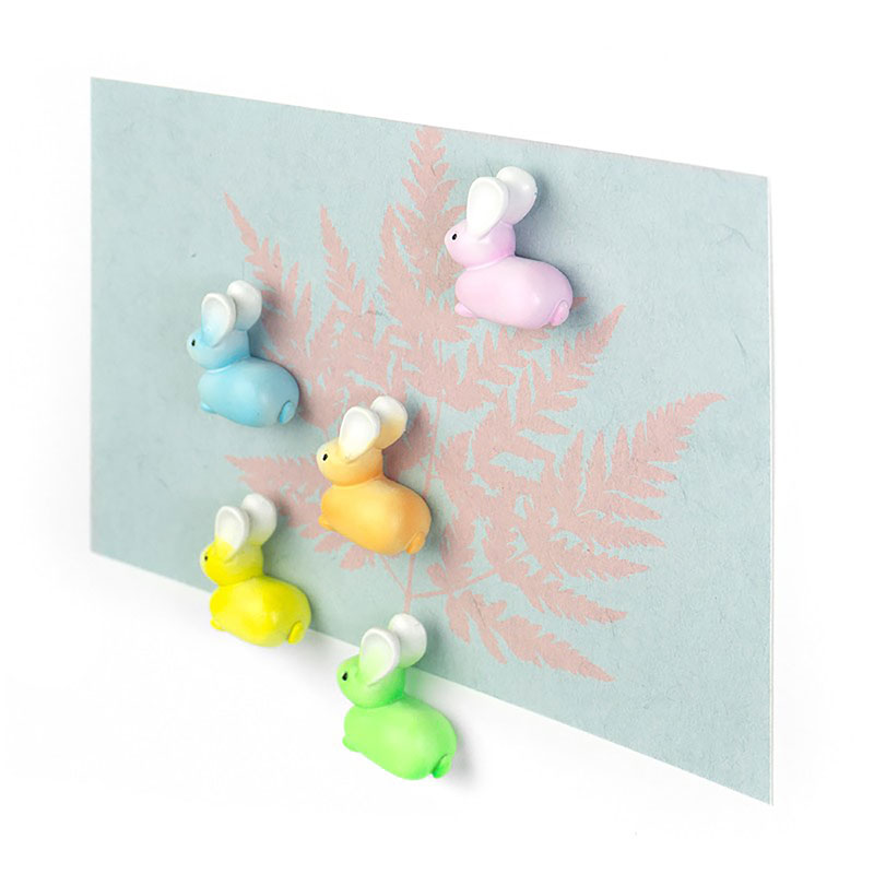 Kaniner i pastellfärg 5-pack - kylskåpsmagneter