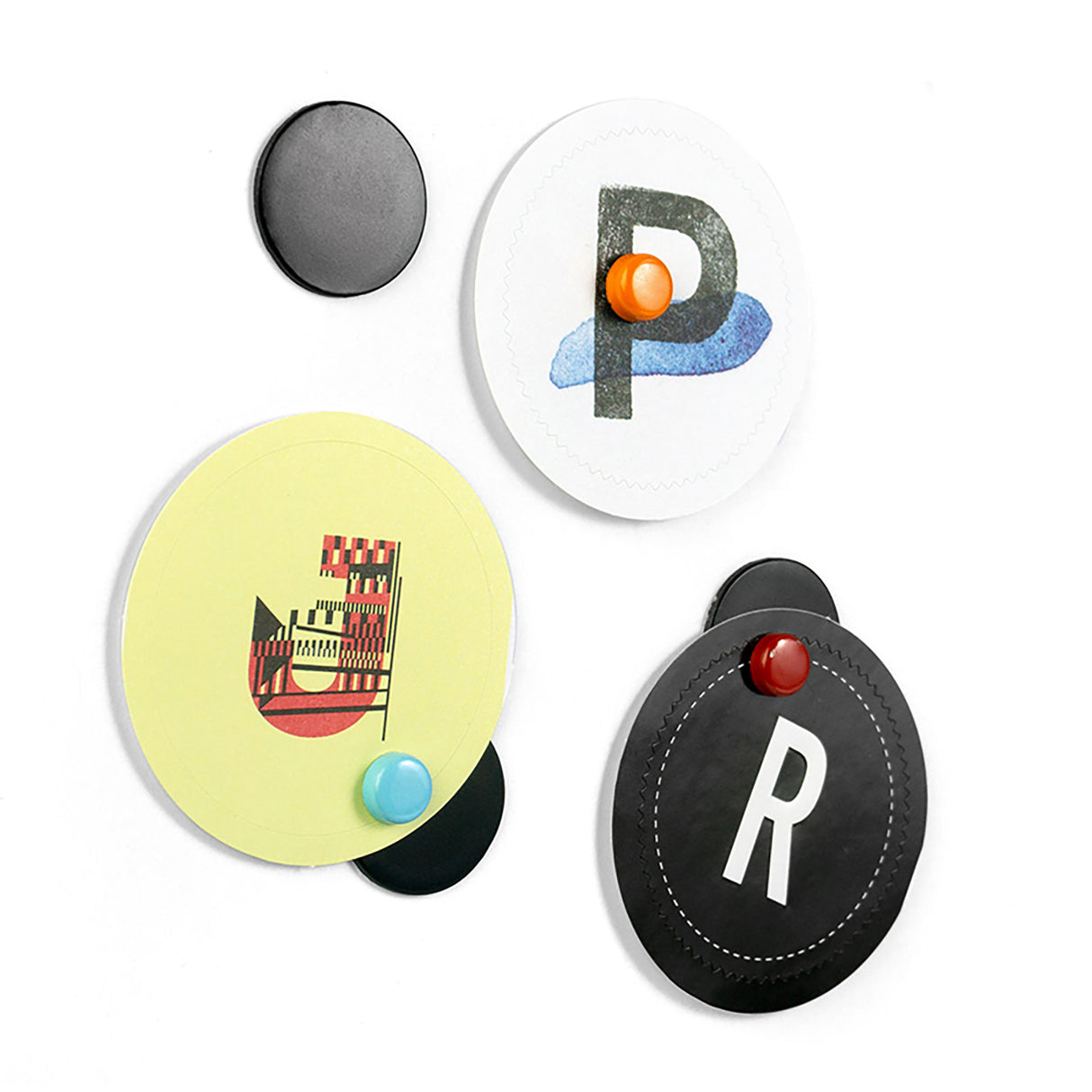 Runda metallskivor "FLEX DOT" mini, svart (28 st)