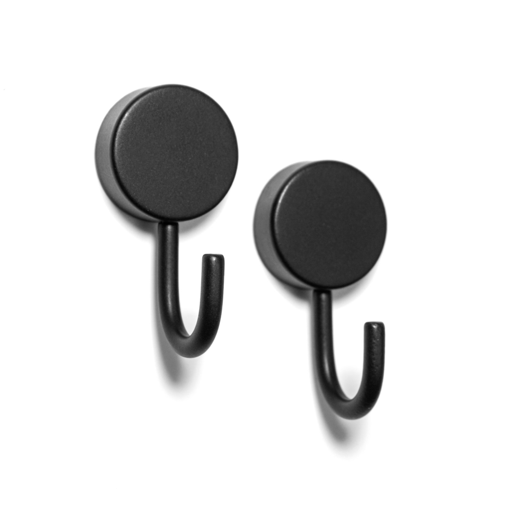 PORTA magnetkrokar Ø25 mm, Svart 2-pack