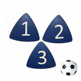 Kraftiga taktikmagneter (nr. 1-11) blå + fotbollsmagnet