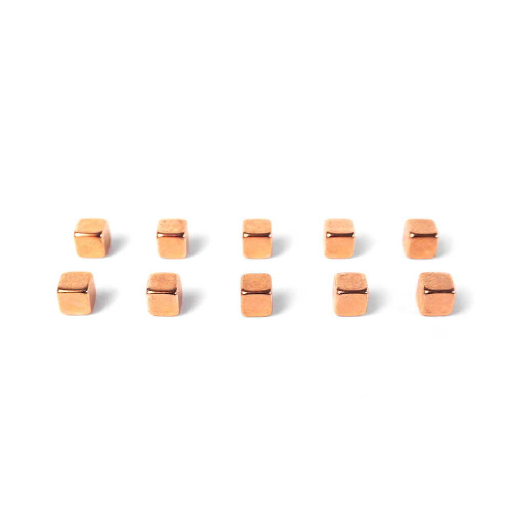 CUBE supermagneter 5x5x5 mm, 6 st kobber