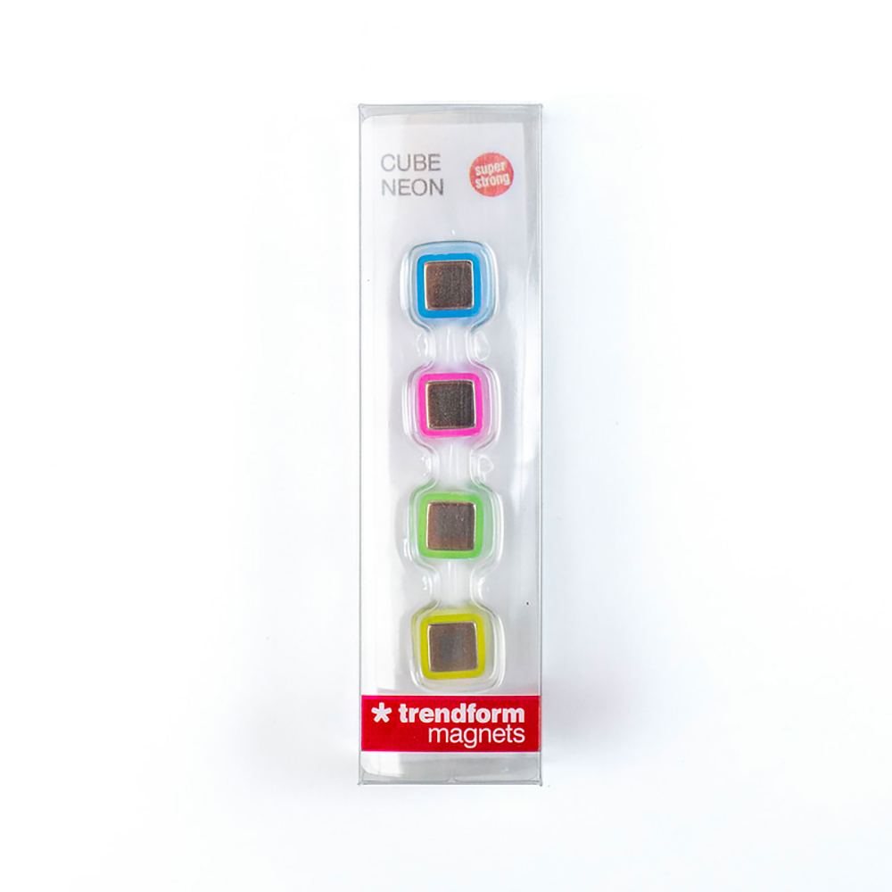 NEON kub magneter m/cover 10x10x10 mm (4 st)