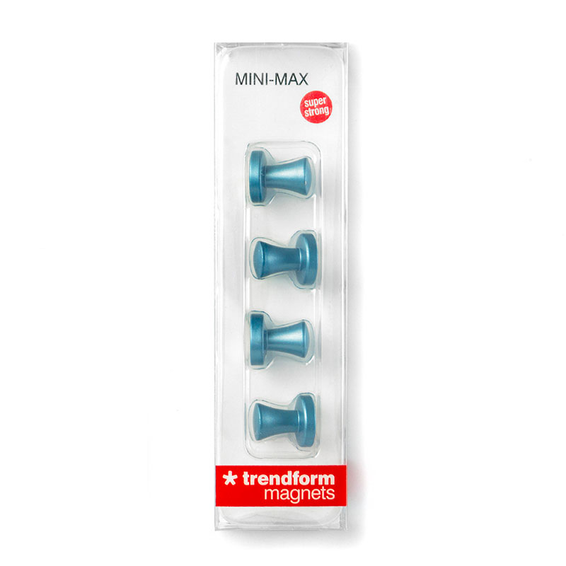 Mini-max SKYBLUE, Metall 4 st kylskåpsmagneter